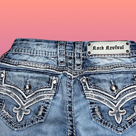 Rock Revival LightWash Low Rise Donna Bootcut Jeans Size 26x30 - Picture 6 of 7